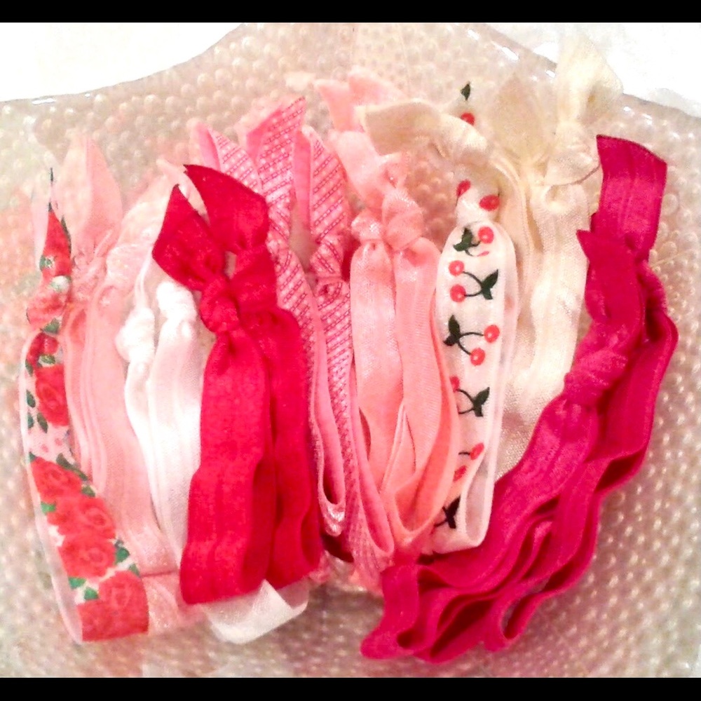 20 Flower Theme Handmade Hair Ties